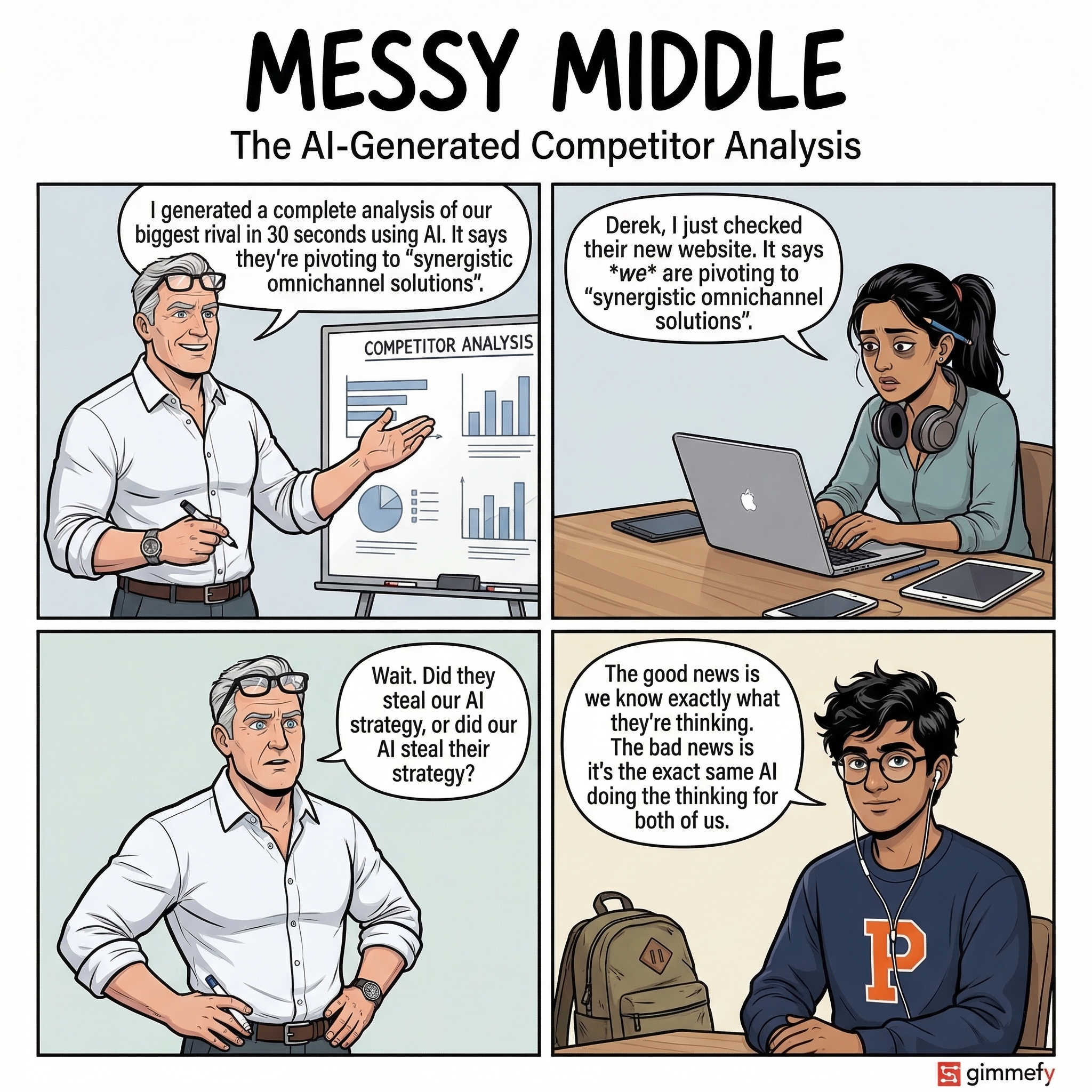Messy Middle Comic #009: The AI-Generated Competitor Analysis