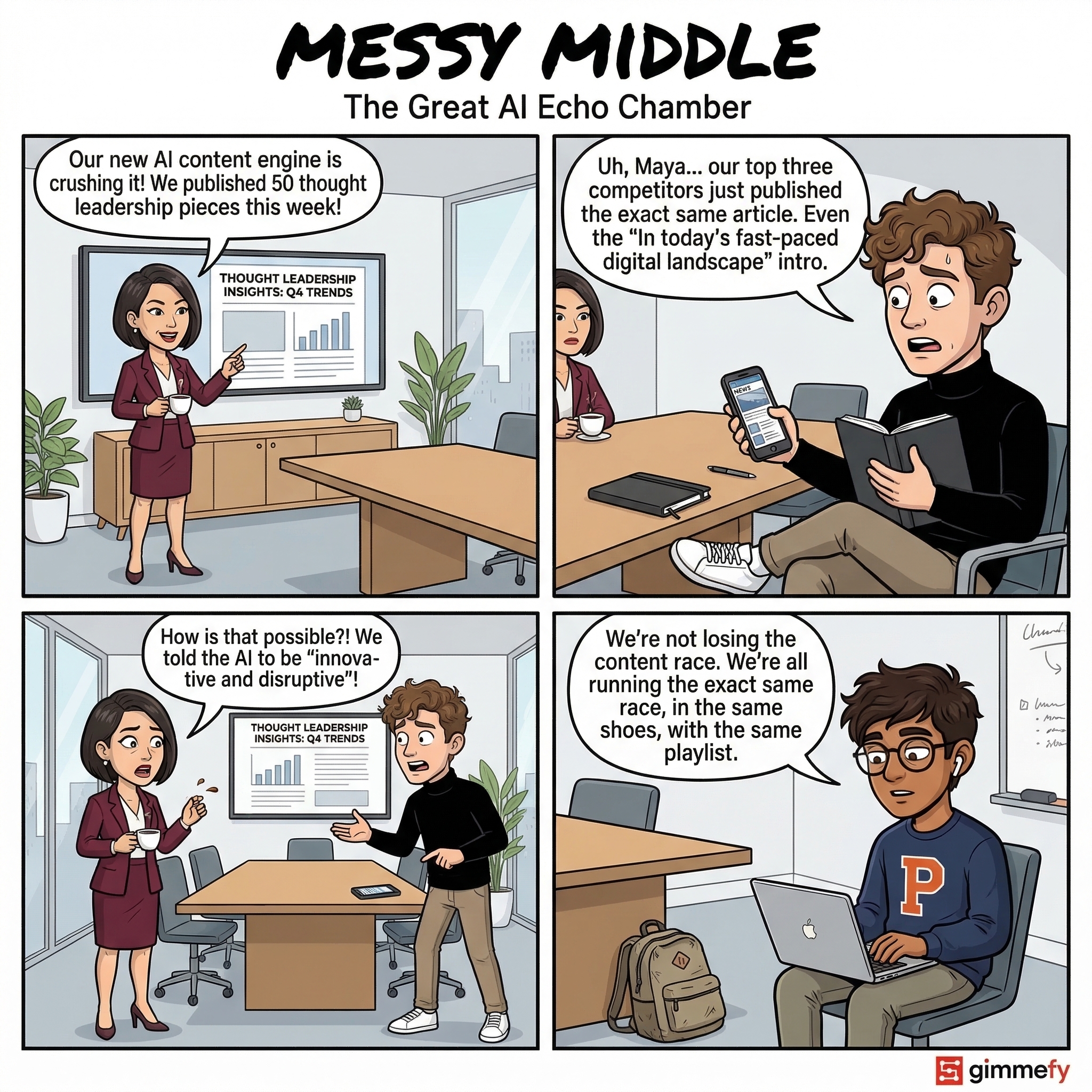 Messy Middle Comic #002: The Great AI Echo Chamber