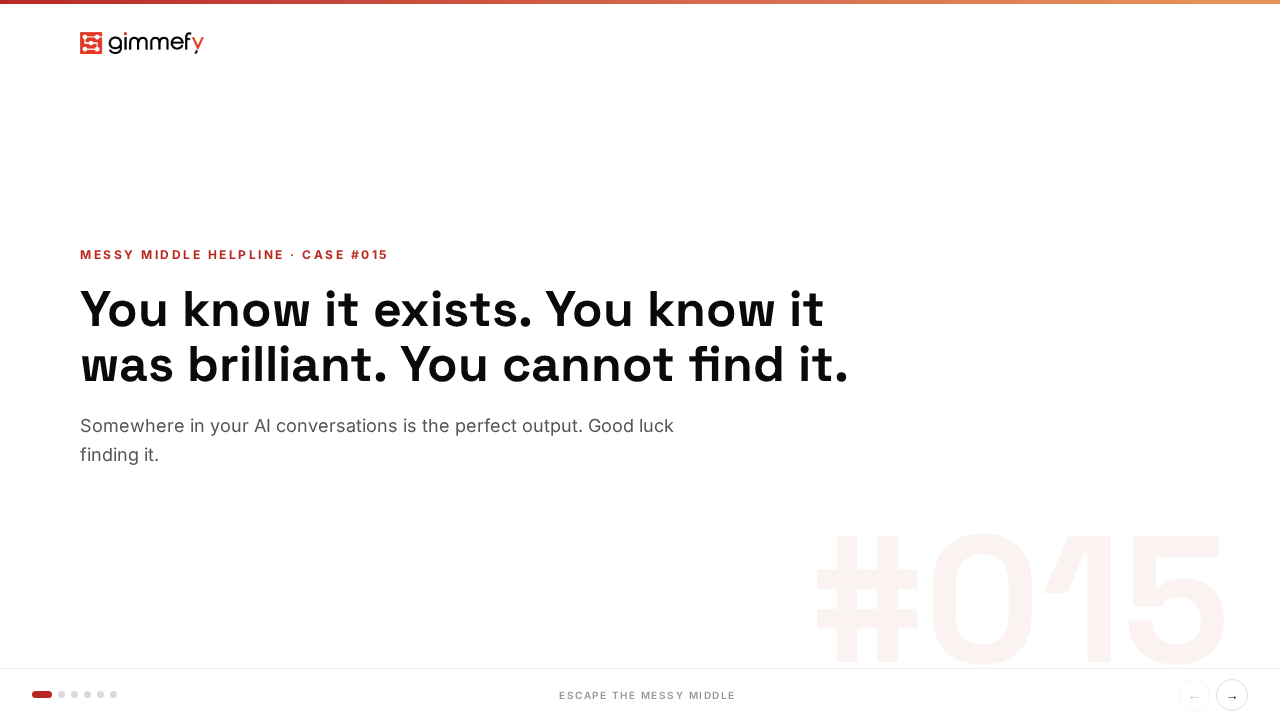 Walkthrough GIF for Messy Middle Helpline — Case #015: Perfect Recall (History)