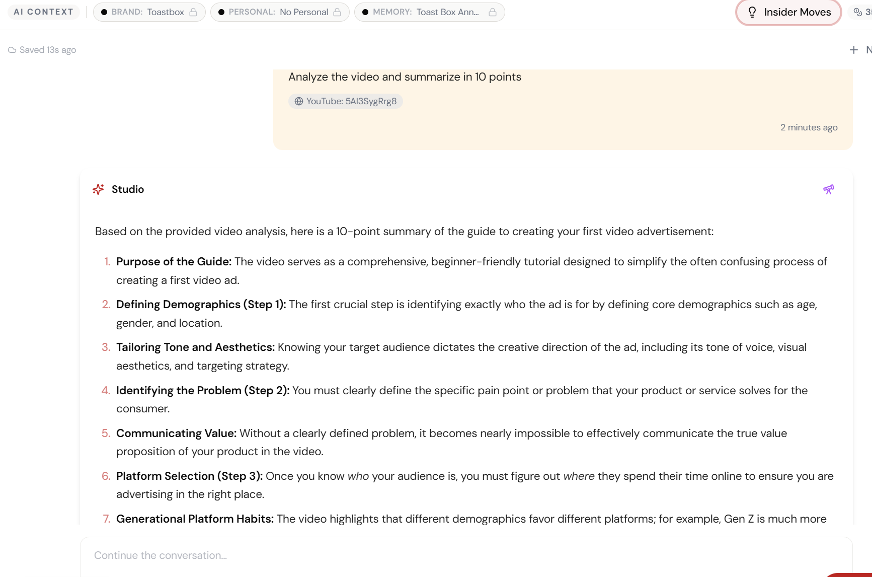 Step 6: Export Insights