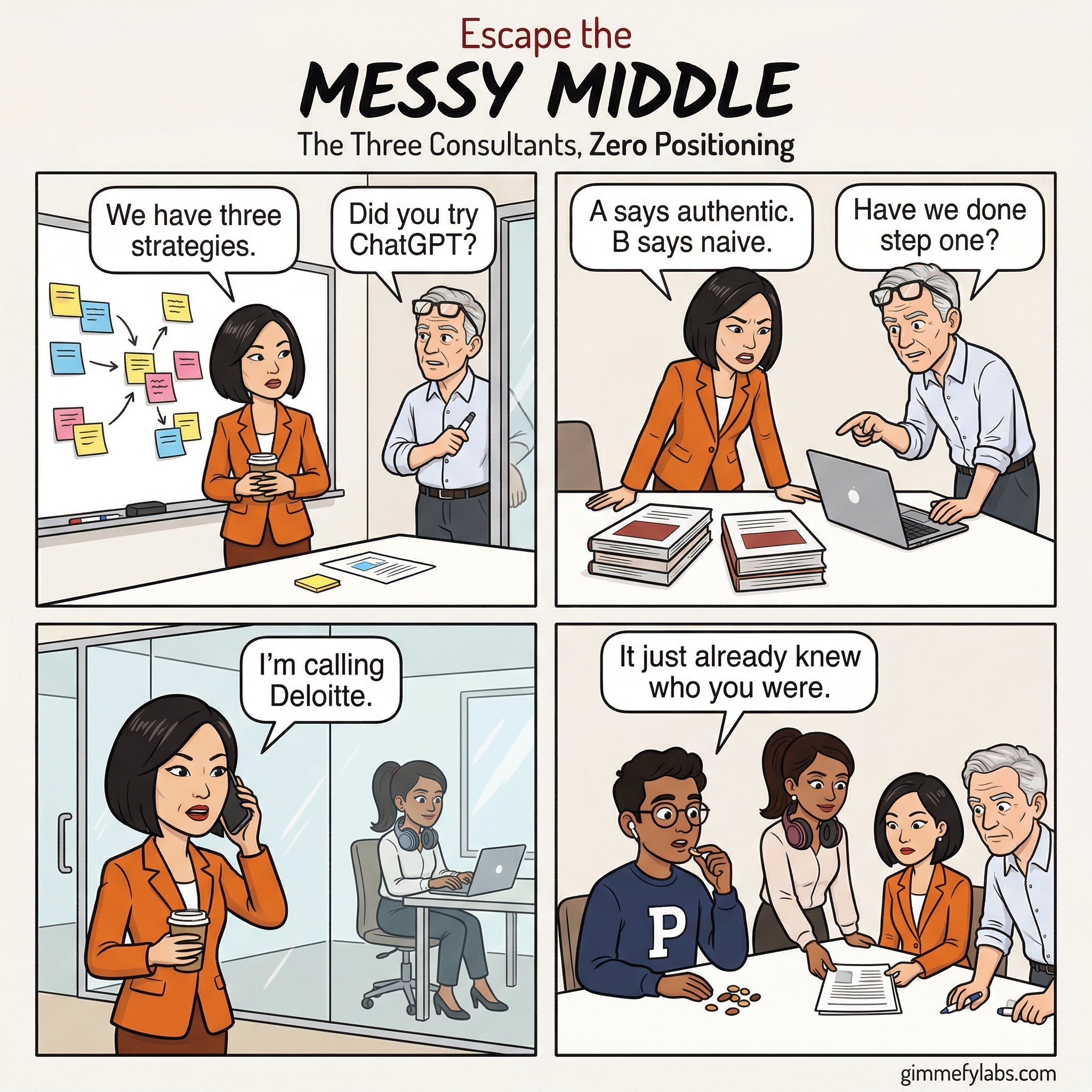 The Messy Middle #039: Three Consultants, Zero Positioning