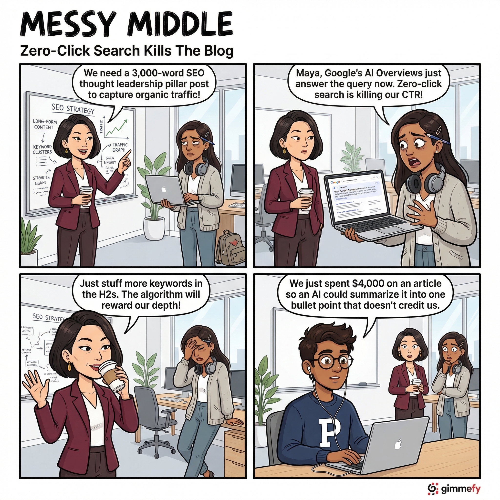 Messy Middle Comic #003: Zero-Click Search Kills the Blog