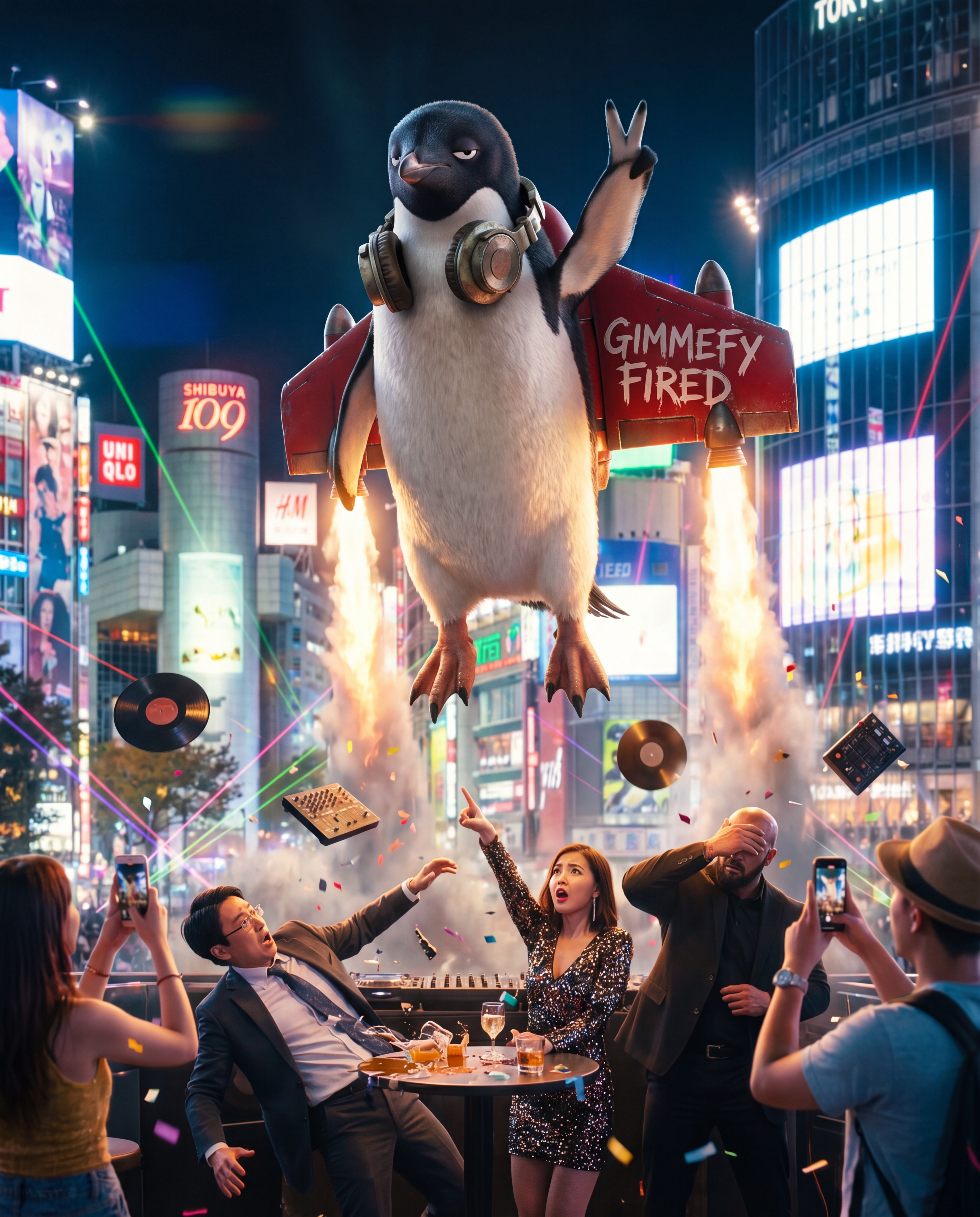 Penguin DJ mixing 48 AI models into one output