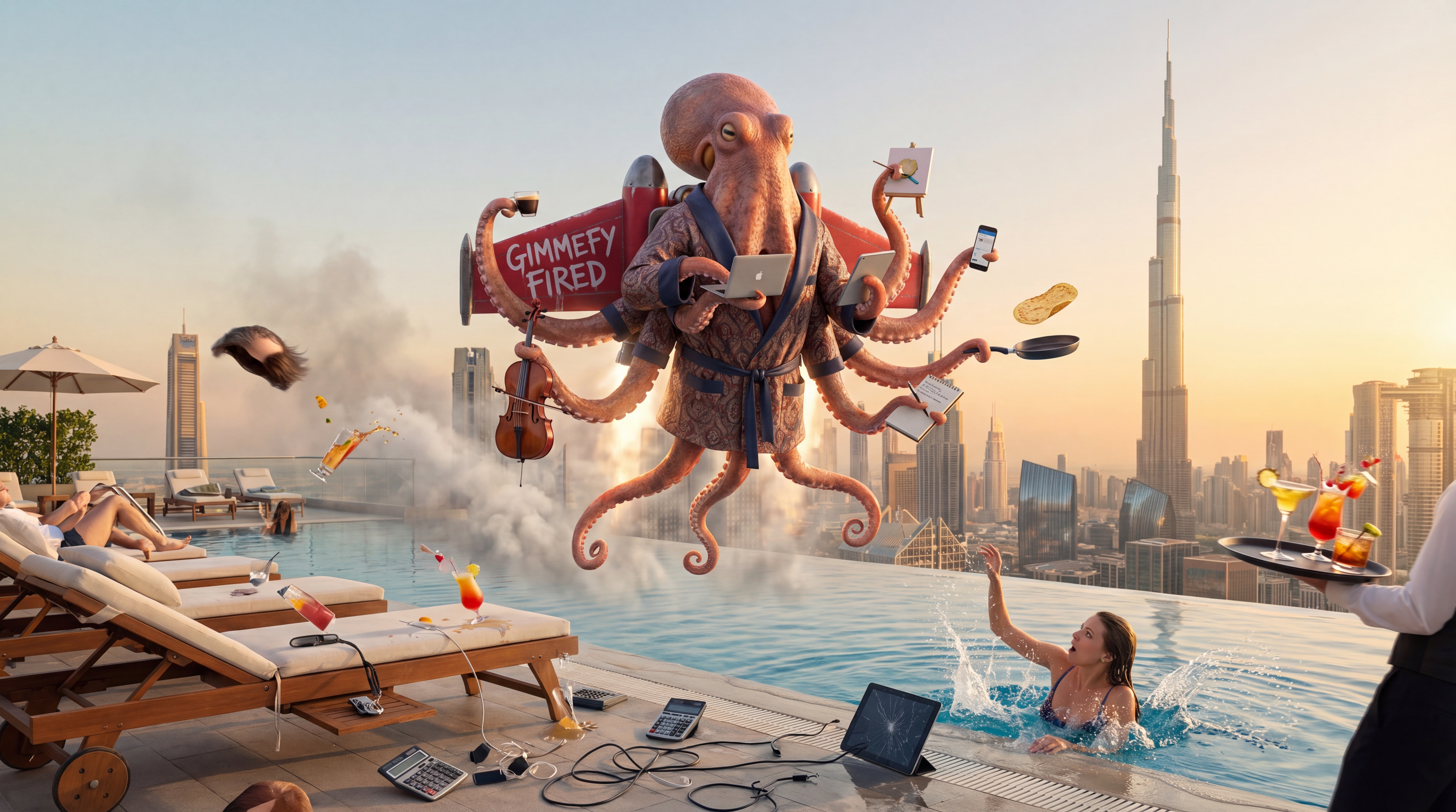 Octopus orchestrating 10 capabilities from a single chair