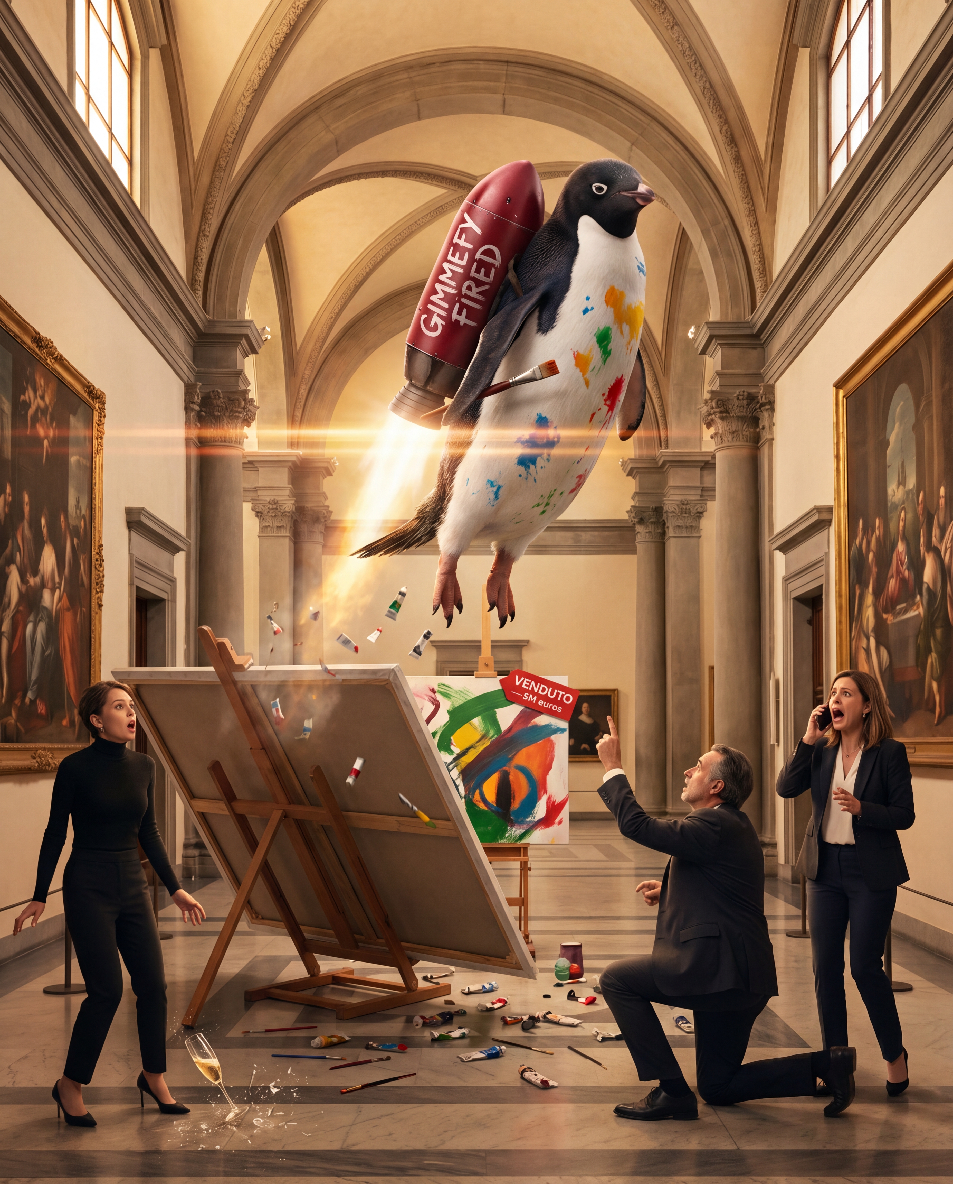 Penguin in Florence — your brand, your platform, your escape