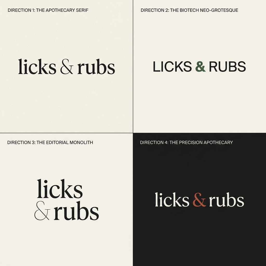 Licks & Rubs wordmark exploration