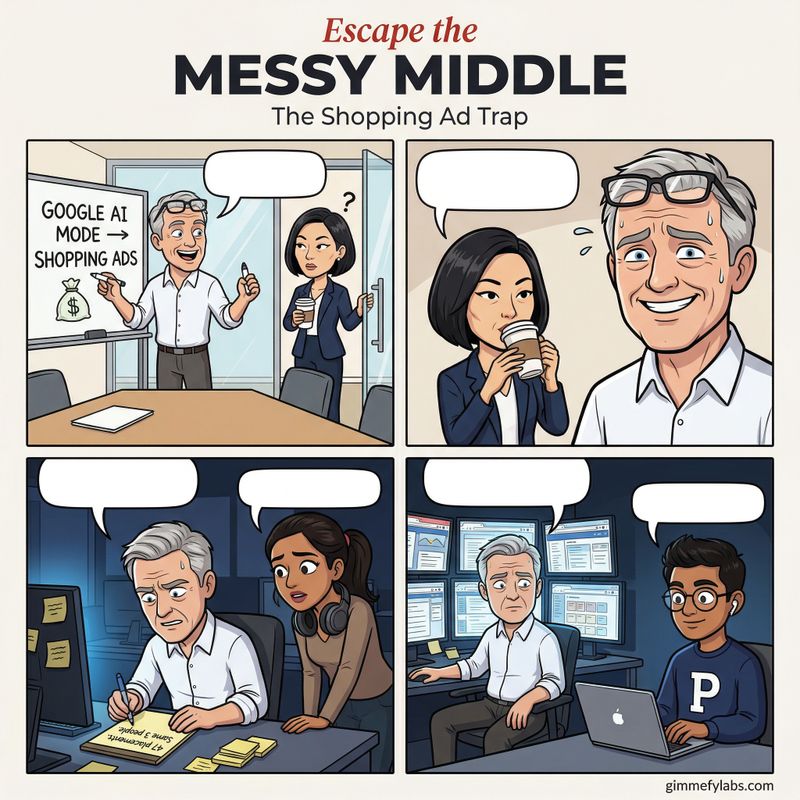 Messy Middle Comic: The Shopping Ad Trap