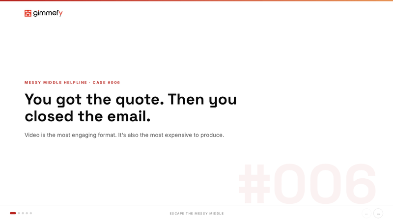 Messy Middle Helpline — Case #006: Chat-to-Video Generation